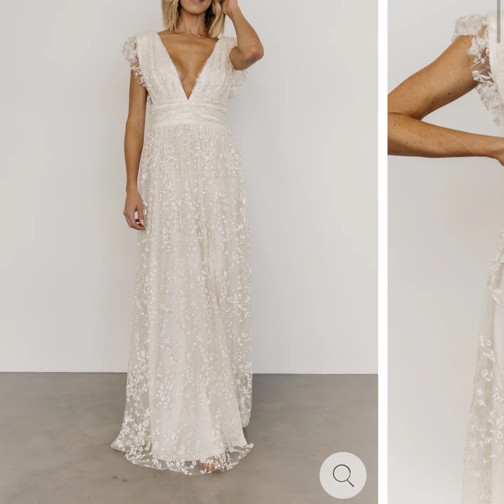 Baltic Born Arlene Shimmer Gown in Ivory